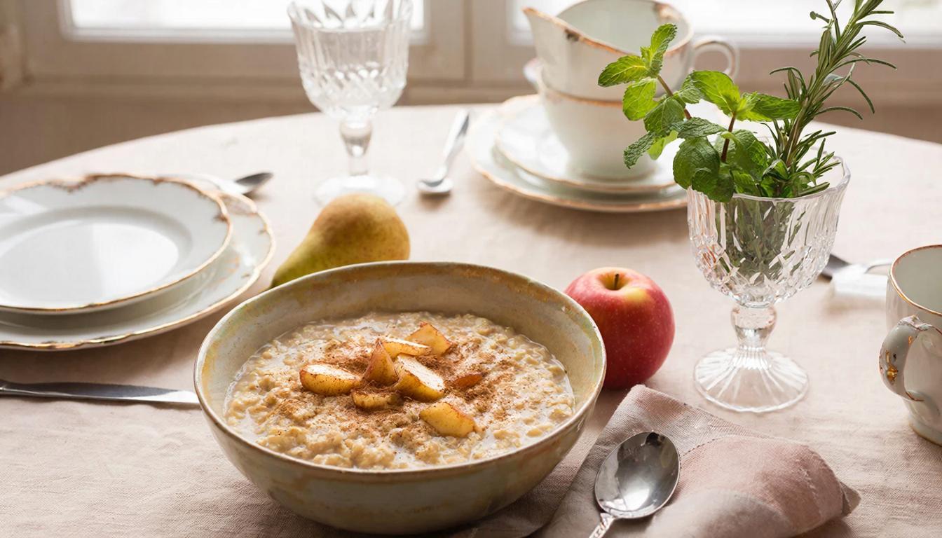 Овсянка с яблоками