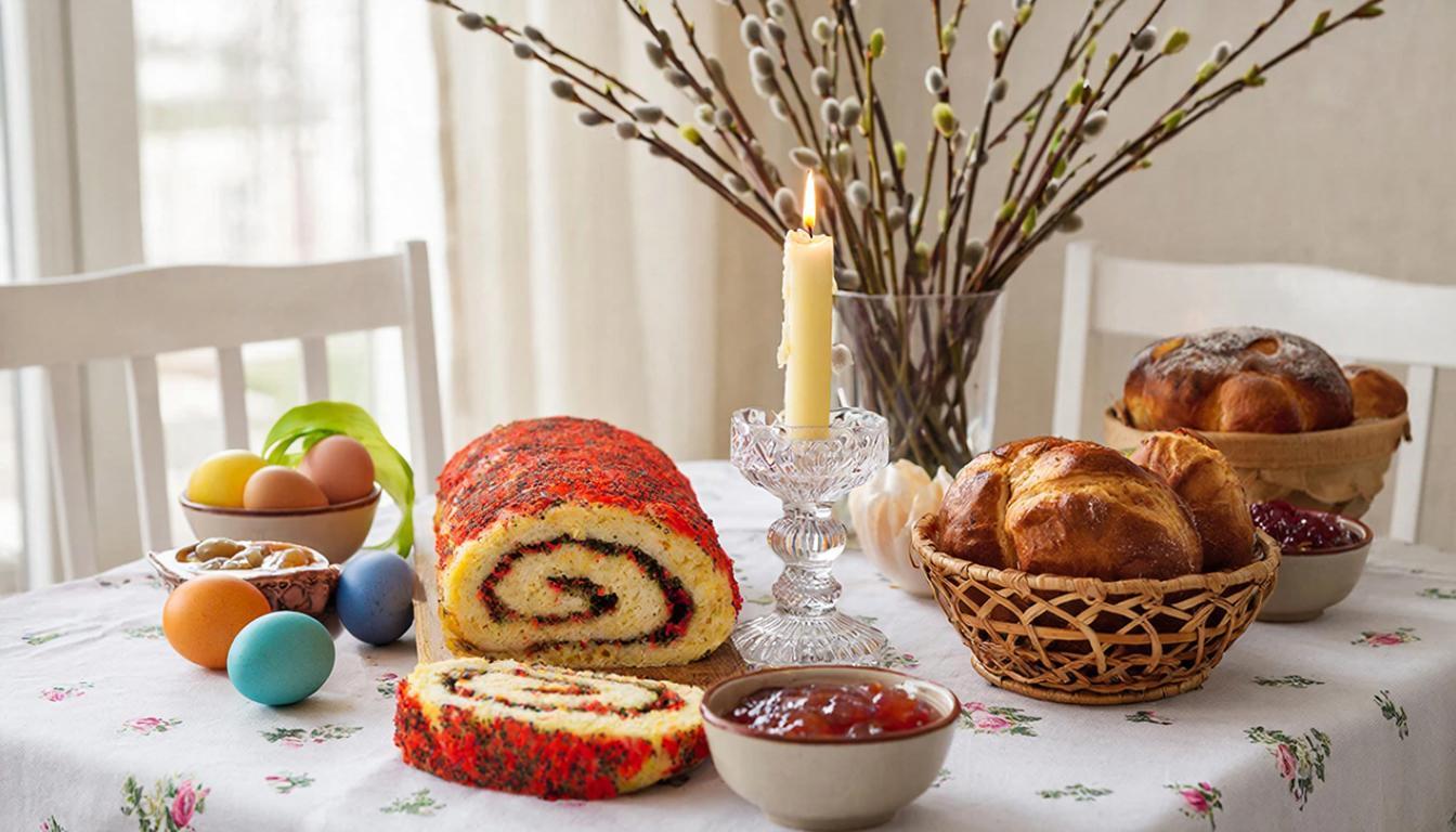 Пасхальный рулет с маком